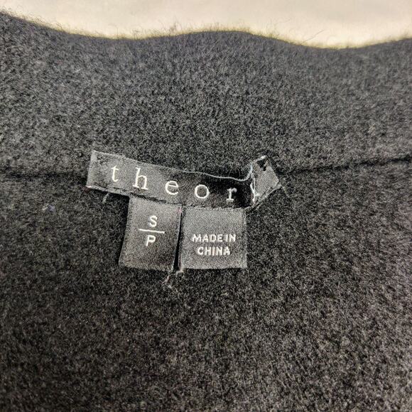 Theory Black Wool Knit Mini Skater Skirt Side Zip Small Minimalist Grunge - Picture 4 of 6